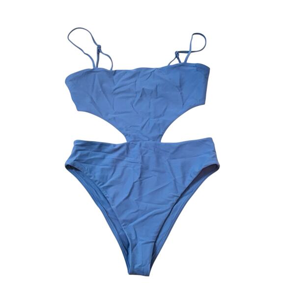 Camila Coelho Paulista One Piece Swimsuit Cutout Sea Breeze Blue NO BELT Medium - Picture 3 of 12